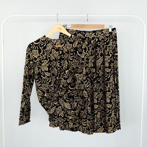 Womens Black and Gold Suit